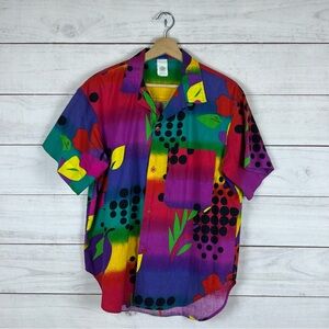 Vintage 1980s Ocean Pacific Surfing Button Short Sleeve Hawaiian Shirt Medium